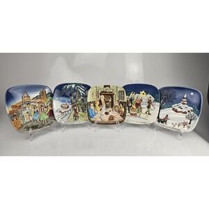 Set Of 5 Royal Doulton Christmas Around The World John Beswick Collector Plates